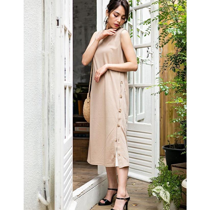 ワンピース レディース 夏 ロング マキシ 膝下 ノースリーブ プリーツ ストレッチ 2Way きれいめ おしゃれ 送0 | ブランド登録なし | 06