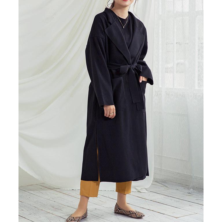 アウター コート ロングコート レディース テーラードコート ウールコート カクテルコート ベルト付き ラップコート 通勤 オフィス ボタンなし | ブランド登録なし | 16