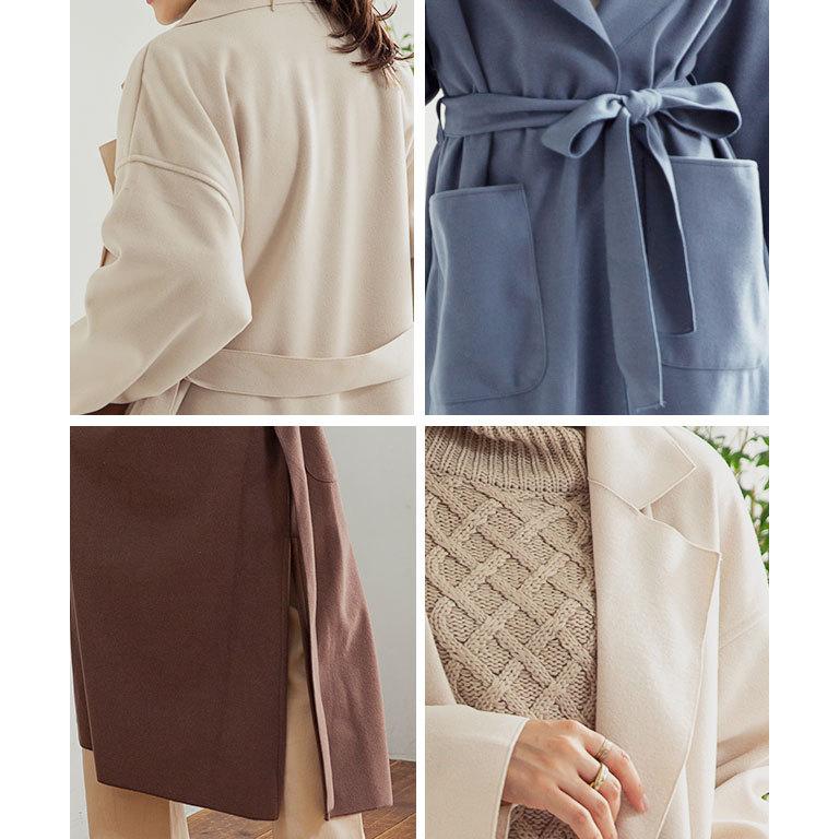 アウター コート ロングコート レディース テーラードコート ウールコート カクテルコート ベルト付き ラップコート 通勤 オフィス ボタンなし | ブランド登録なし | 09