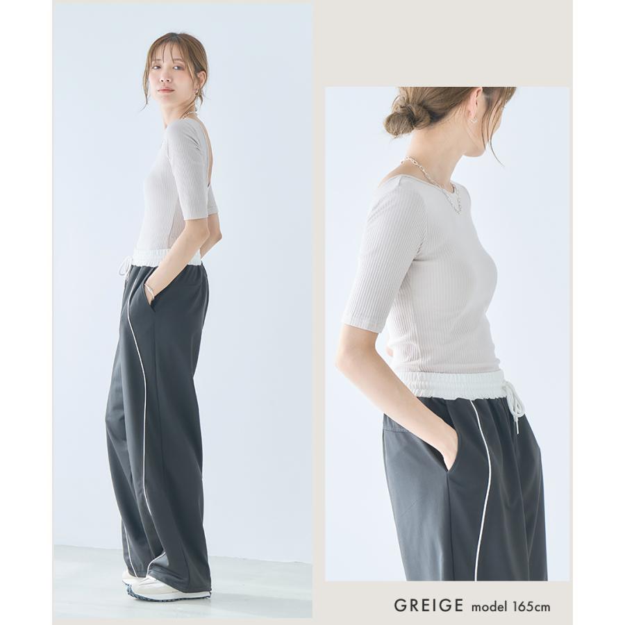 クーポン割 SALE 背中あき トップス 半袖 バックオープン t