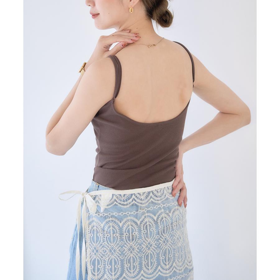 カップ付き バックオープンブラトップ キャミソール ブラ バックオープンブラ リブ カップ付きキャミソール 背中開き ブラ | ブランド登録なし | 15