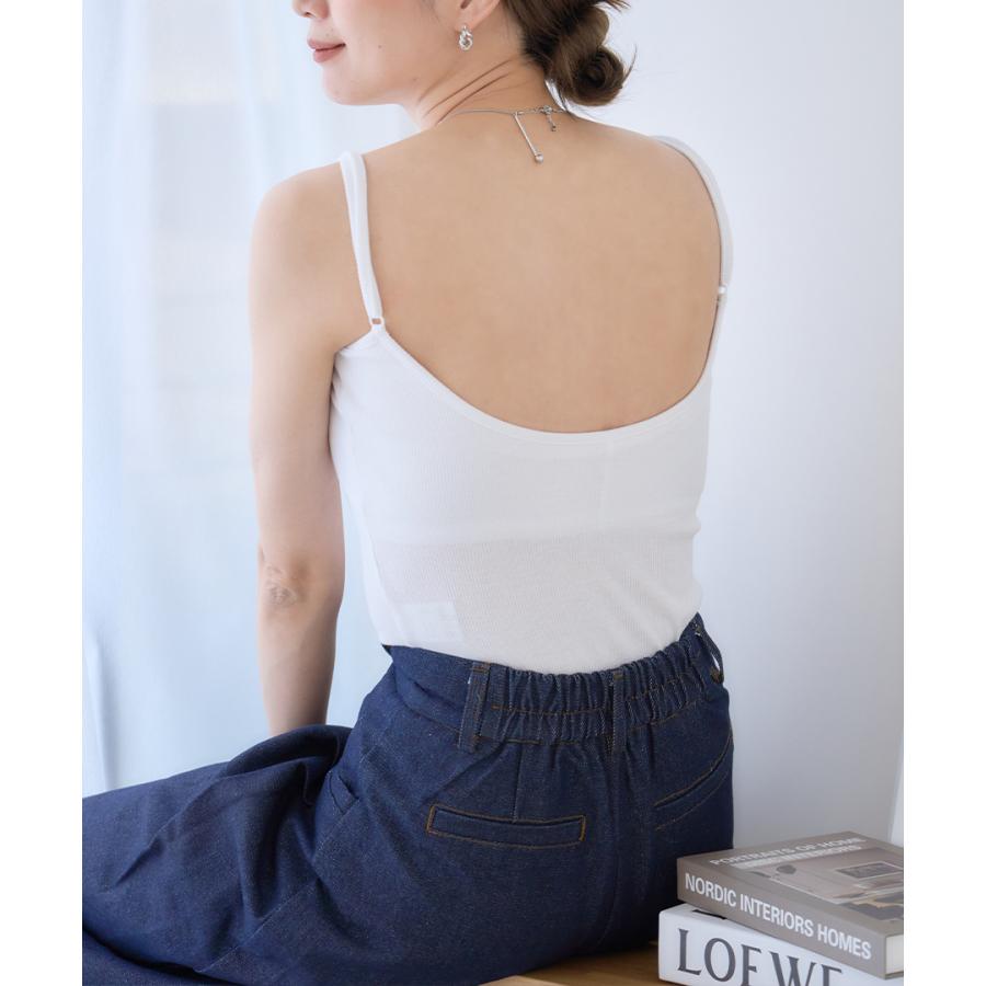 カップ付き バックオープンブラトップ キャミソール ブラ バックオープンブラ リブ カップ付きキャミソール 背中開き ブラ | ブランド登録なし | 17