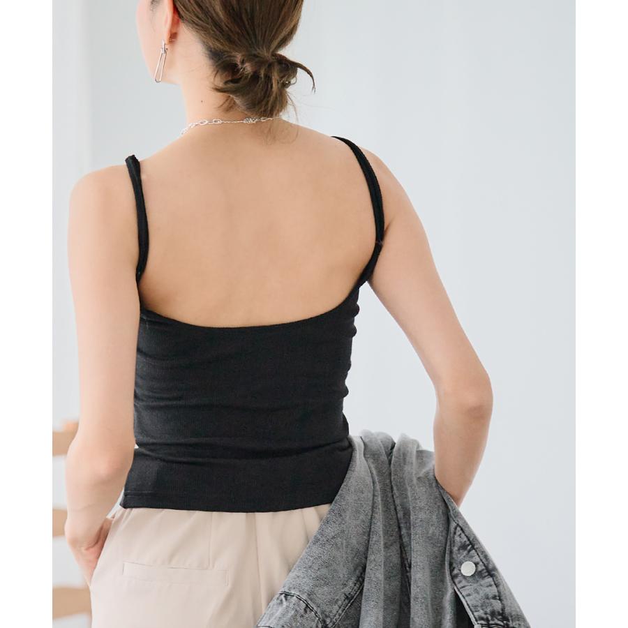 カップ付き バックオープンブラトップ キャミソール ブラ バックオープンブラ リブ カップ付きキャミソール 背中開き ブラ | ブランド登録なし | 06