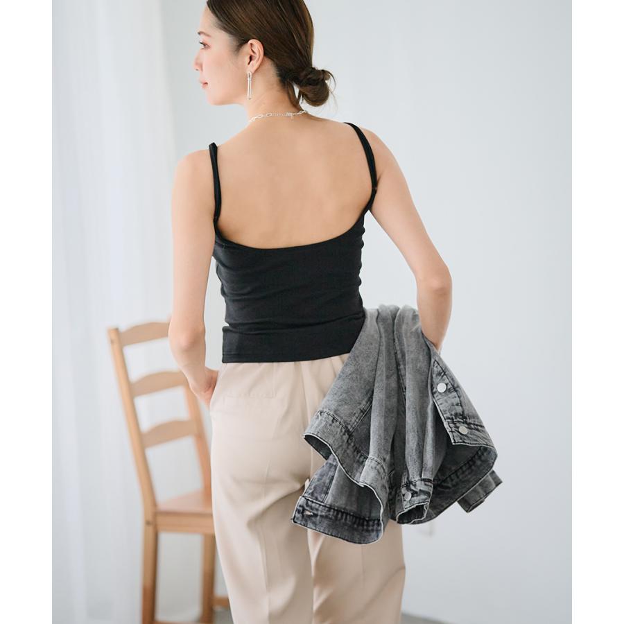 カップ付き バックオープンブラトップ キャミソール ブラ バックオープンブラ リブ カップ付きキャミソール 背中開き ブラ | ブランド登録なし | 07
