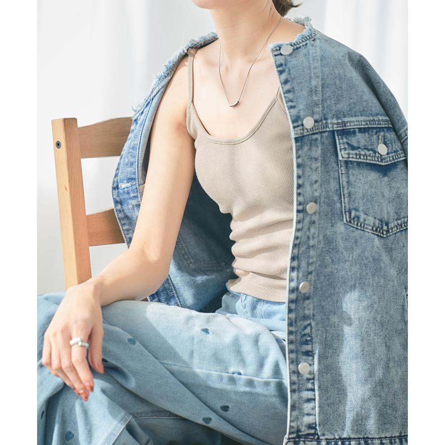 カップ付き バックオープンブラトップ キャミソール ブラ バックオープンブラ リブ カップ付きキャミソール 背中開き ブラ | ブランド登録なし | 11