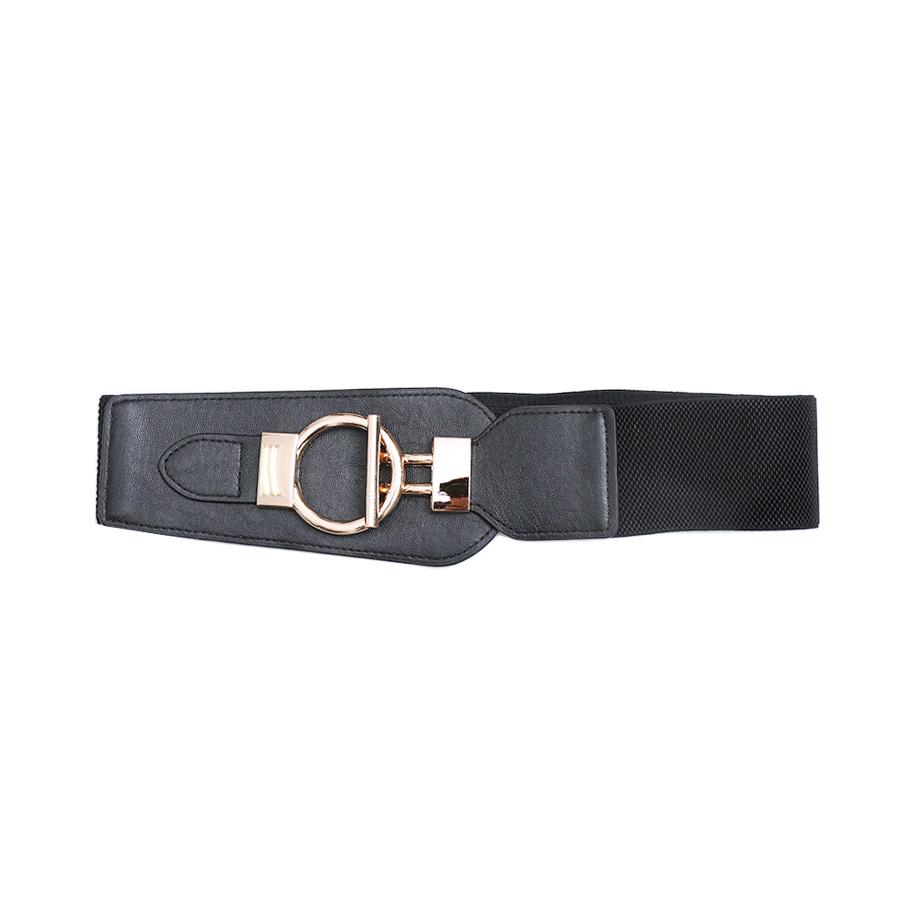 送料無料 ベルト レディース 太 太ベルト 幅広 ゴム コルセット風 ウエストマーク 合皮 ゴールドリング アクセサリー 衣装 イベント コスプレ 撮影会 結婚式 M3 | ブランド登録なし | 13