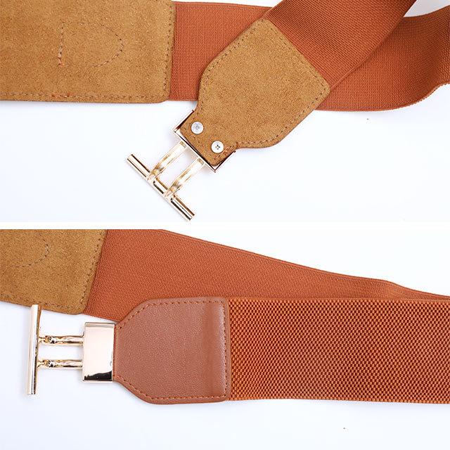 送料無料 ベルト レディース 太 太ベルト 幅広 ゴム コルセット風 ウエストマーク 合皮 ゴールドリング アクセサリー 衣装 イベント コスプレ 撮影会 結婚式 M3 | ブランド登録なし | 09