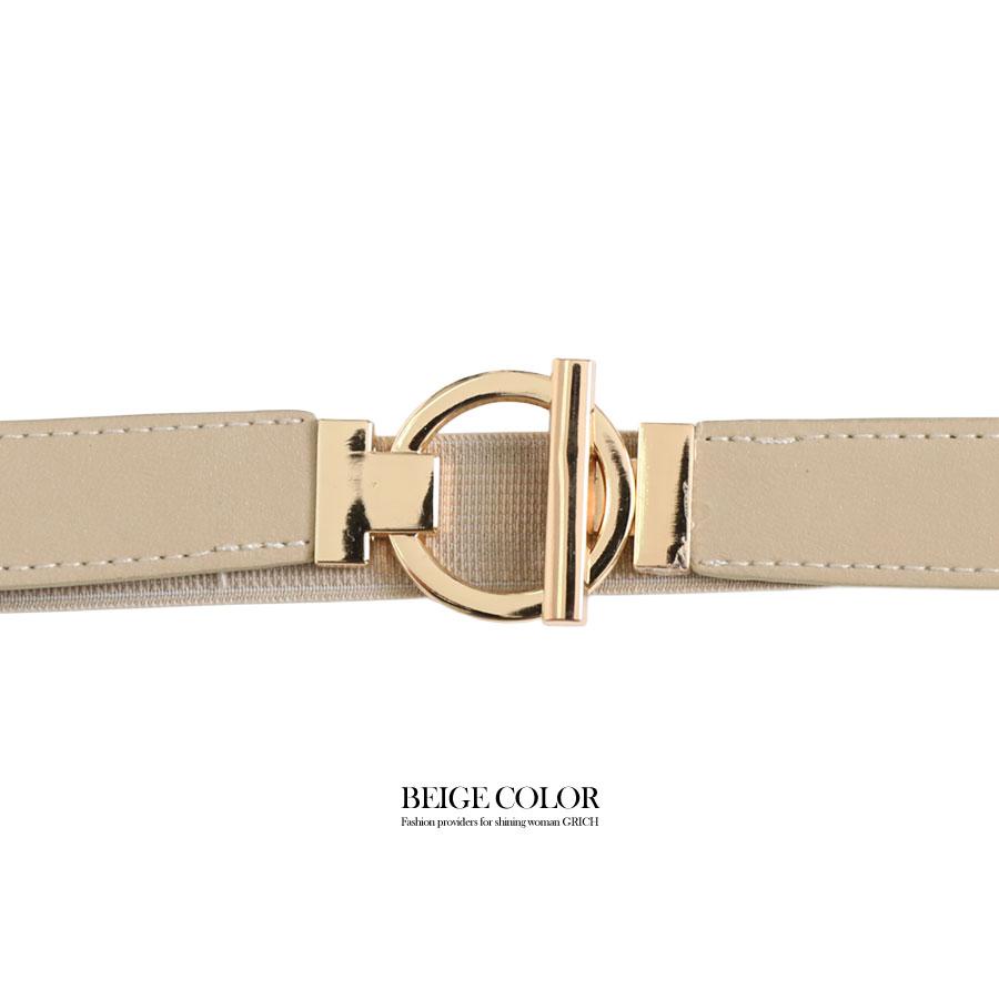ベルト レディース 細 細ベルト ゴムベルト リング ゴールドリング 合皮 デザインベルト おしゃれ 小物 アクセサリー M0 | ブランド登録なし | 05