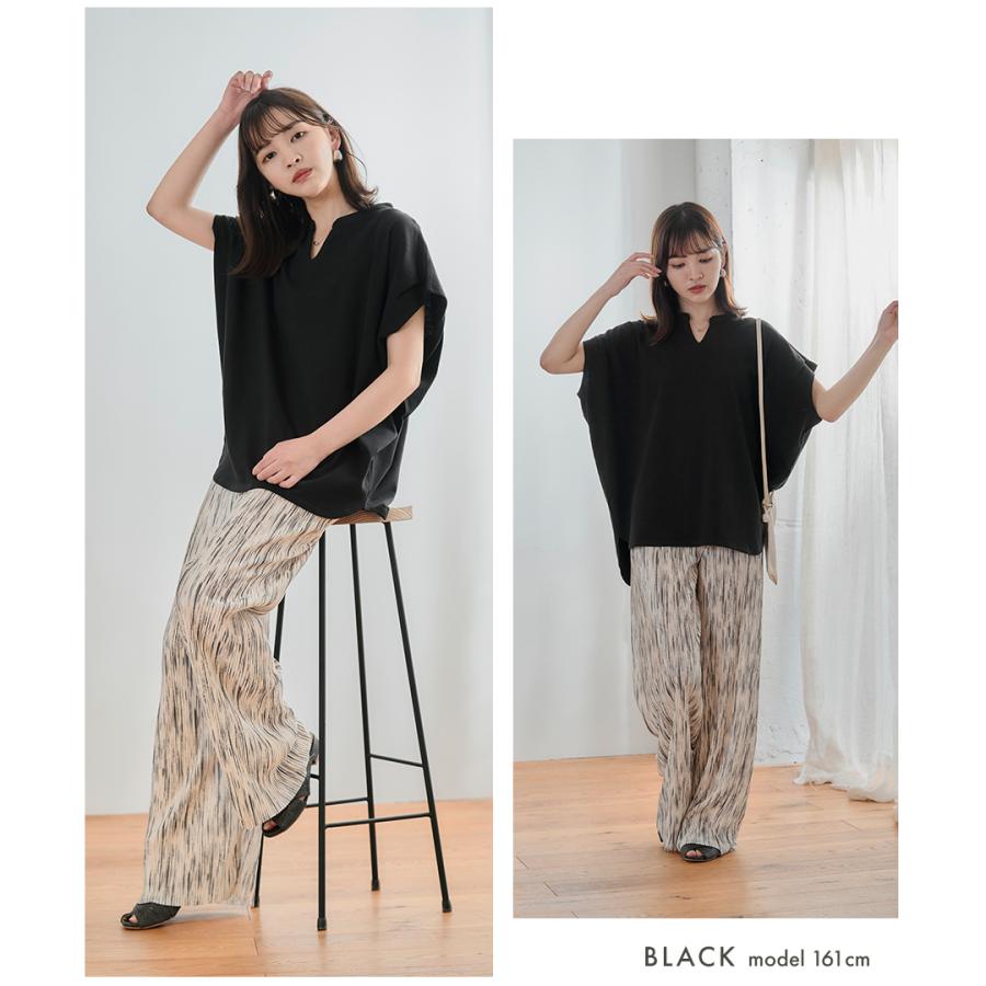 キーネック tシャツ レディース キーネック トップス 半袖 綿100% tシャツ 体形カバー トップス 夏 ドルマンtシャツ | ブランド登録なし | 12