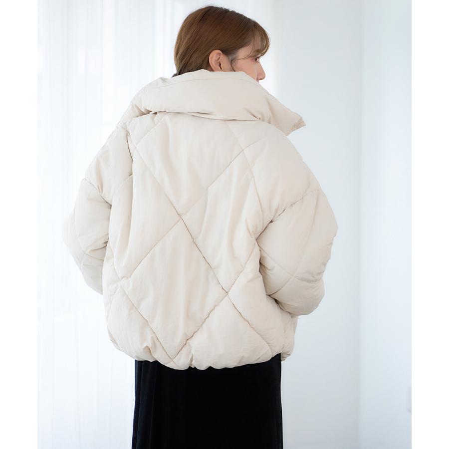 SALE 中綿ジャケット レディース 中綿ブルゾン レディース フェイクダウン ダウンジャケット レディース ダイヤ柄キルト アウター 冬 | ブランド登録なし | 12