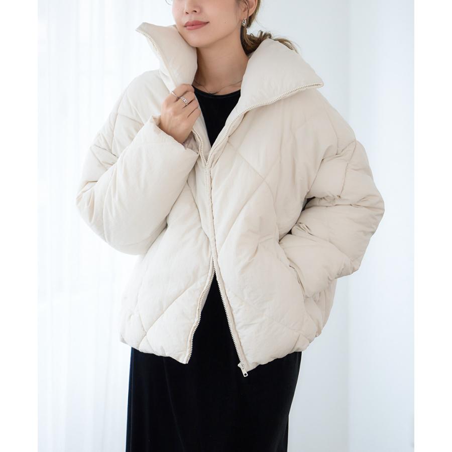 SALE 中綿ジャケット レディース 中綿ブルゾン レディース フェイクダウン ダウンジャケット レディース ダイヤ柄キルト アウター 冬 | ブランド登録なし | 13