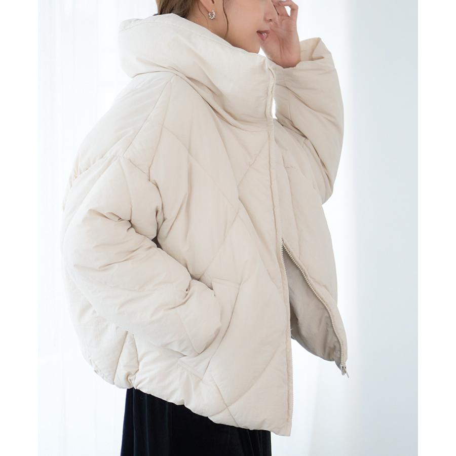 SALE 中綿ジャケット レディース 中綿ブルゾン レディース フェイクダウン ダウンジャケット レディース ダイヤ柄キルト アウター 冬 | ブランド登録なし | 14