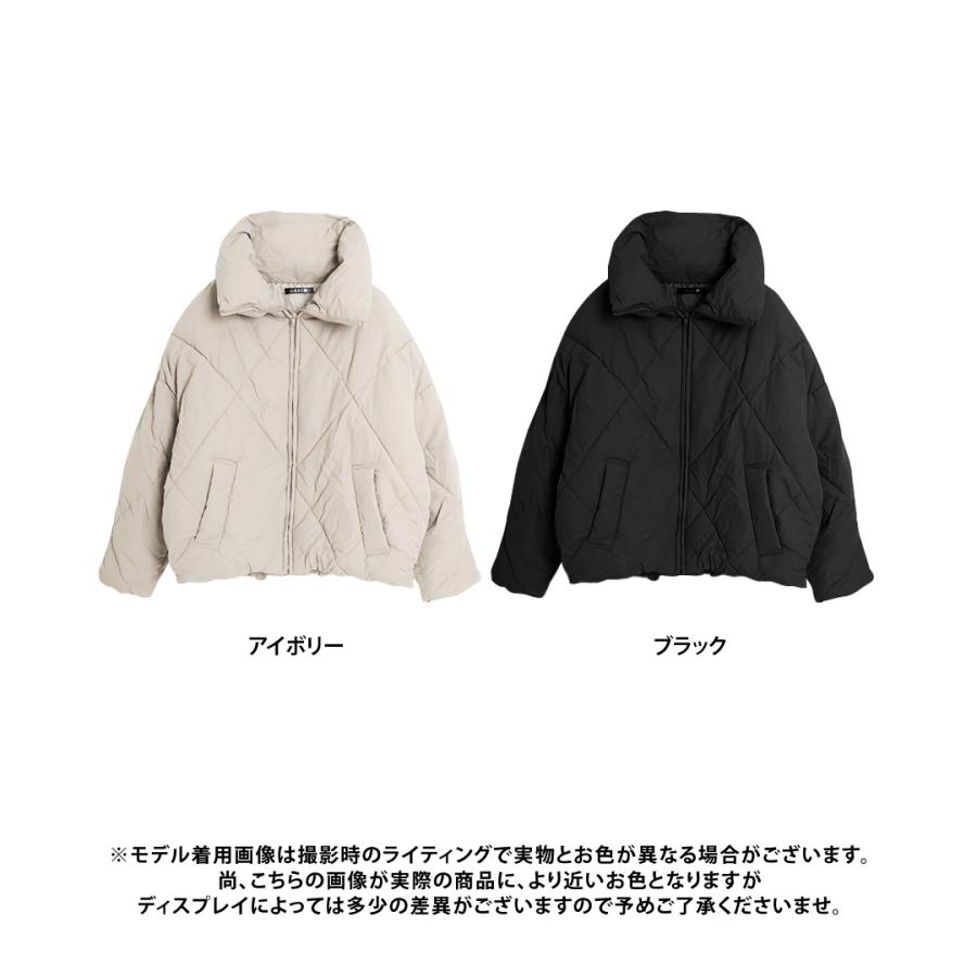 SALE 中綿ジャケット レディース 中綿ブルゾン レディース フェイクダウン ダウンジャケット レディース ダイヤ柄キルト アウター 冬 | ブランド登録なし | 16