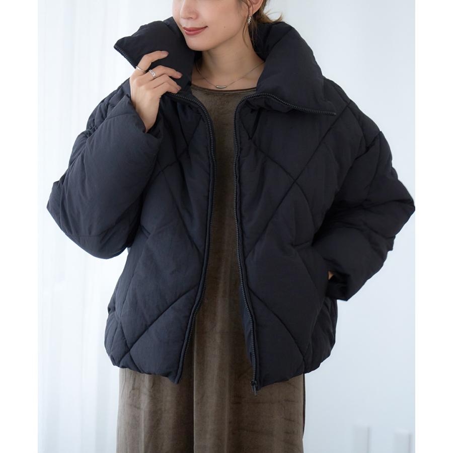 SALE 中綿ジャケット レディース 中綿ブルゾン レディース フェイクダウン ダウンジャケット レディース ダイヤ柄キルト アウター 冬 | ブランド登録なし | 04