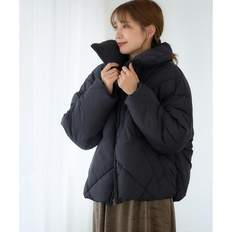 SALE 中綿ジャケット レディース 中綿ブルゾン レディース フェイクダウン ダウンジャケット レディース ダイヤ柄キルト アウター 冬 | ブランド登録なし | 06