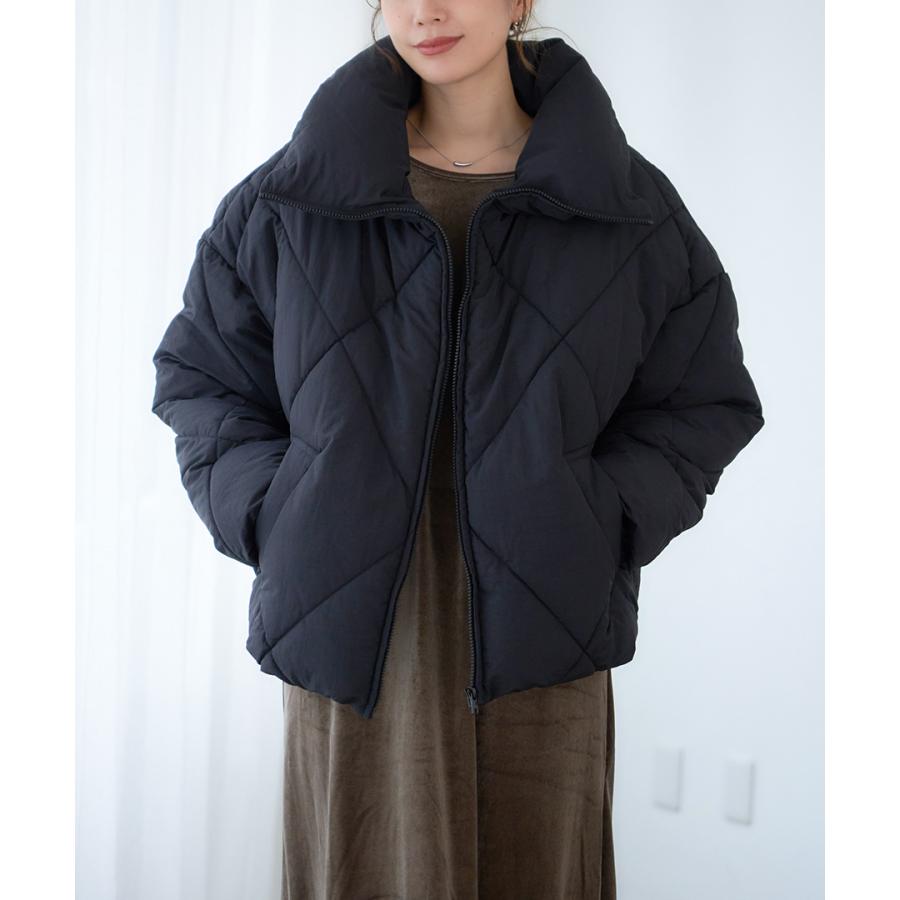 SALE 中綿ジャケット レディース 中綿ブルゾン レディース フェイクダウン ダウンジャケット レディース ダイヤ柄キルト アウター 冬 | ブランド登録なし | 08