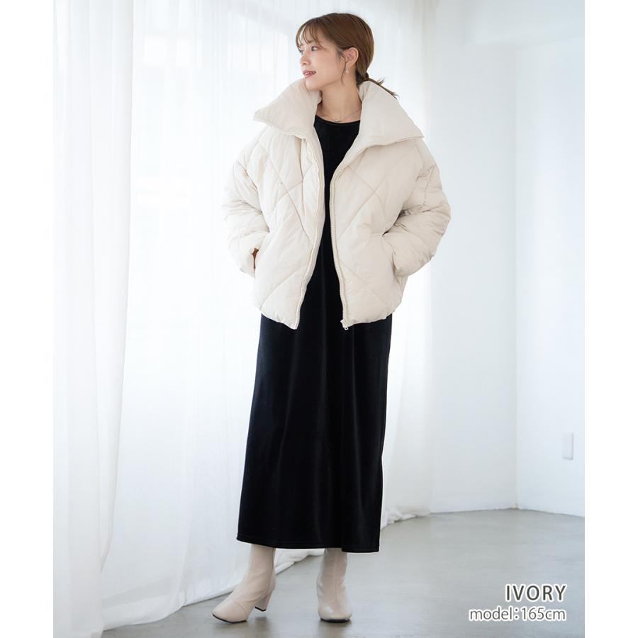 SALE 中綿ジャケット レディース 中綿ブルゾン レディース フェイクダウン ダウンジャケット レディース ダイヤ柄キルト アウター 冬 | ブランド登録なし | 09