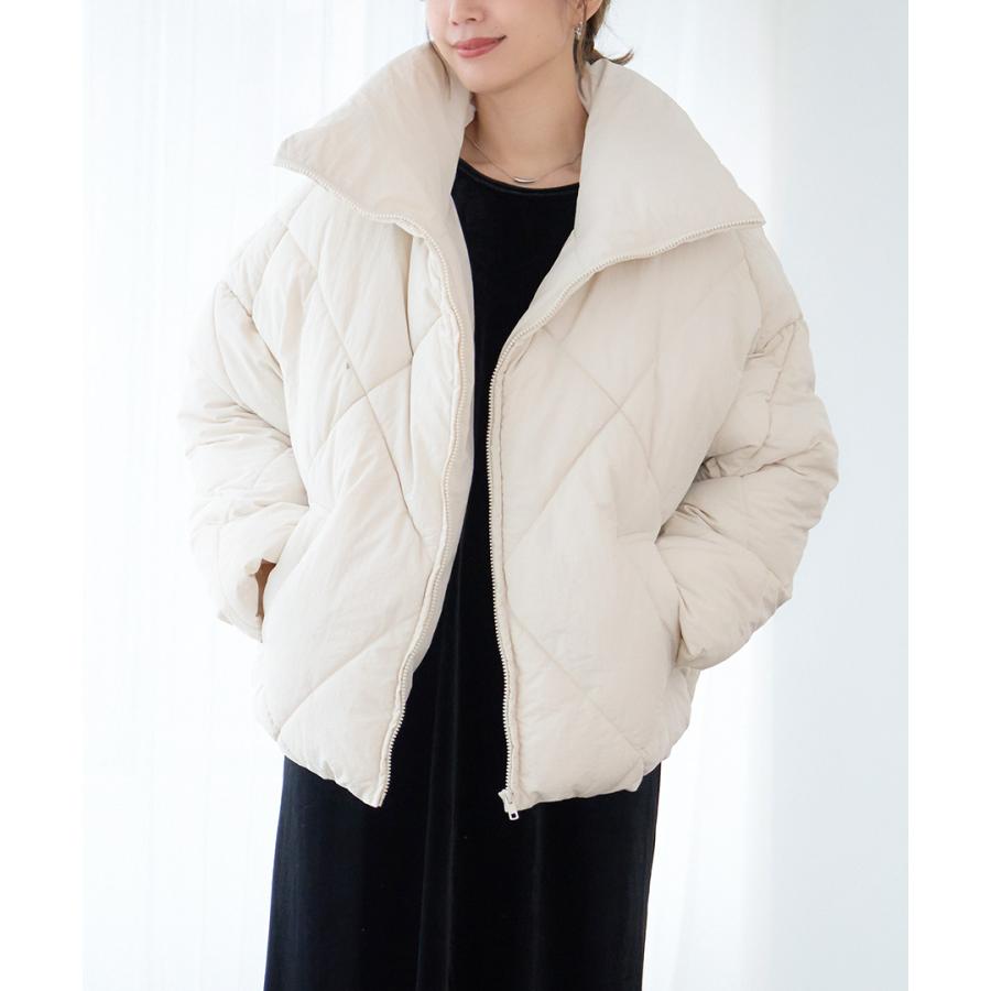 SALE 中綿ジャケット レディース 中綿ブルゾン レディース フェイクダウン ダウンジャケット レディース ダイヤ柄キルト アウター 冬 | ブランド登録なし | 10