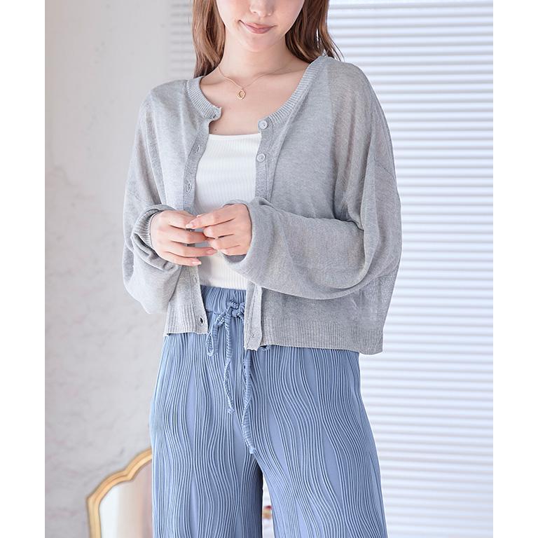 【新品】カーディガン　羽織り　レーヨンスパンデックス　グレー 楽天市場】【新作】[ シアーカーディガン メッシュ カーディガン