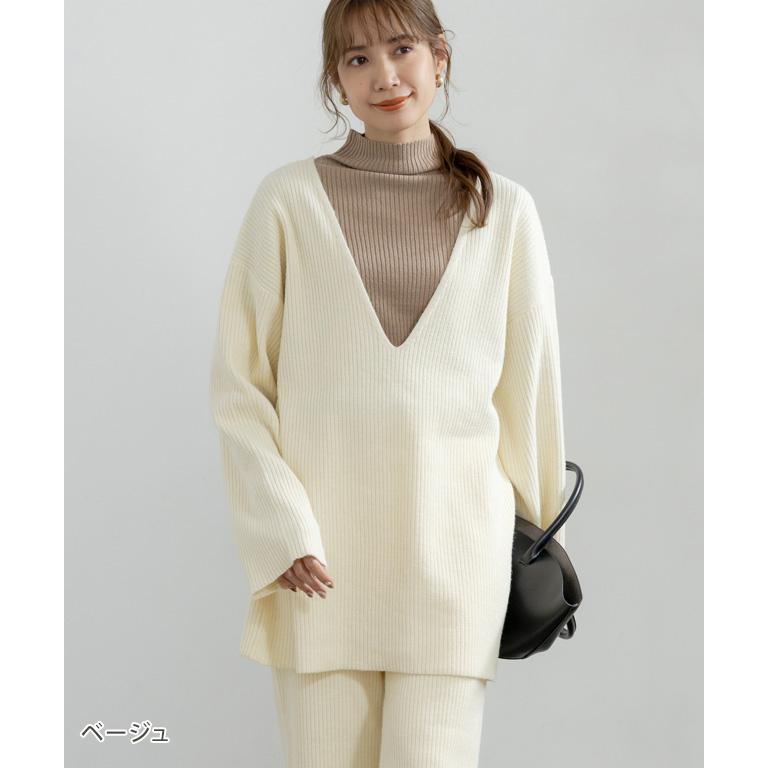 リブニット レディース 長袖 ニット ハイネック : GROWINGRICH - 通販