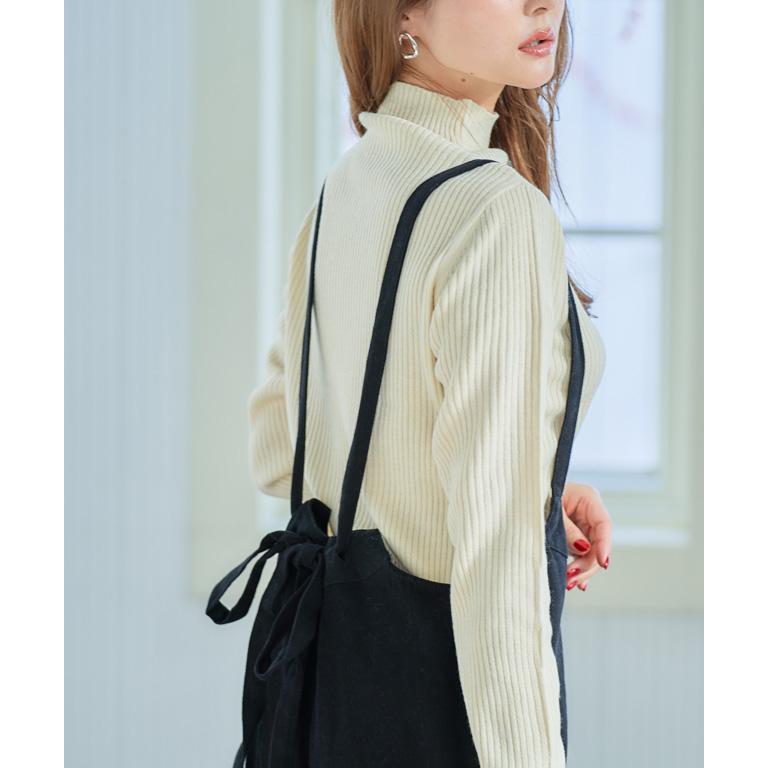 リブニット レディース 長袖 ニット ハイネック : GROWINGRICH - 通販