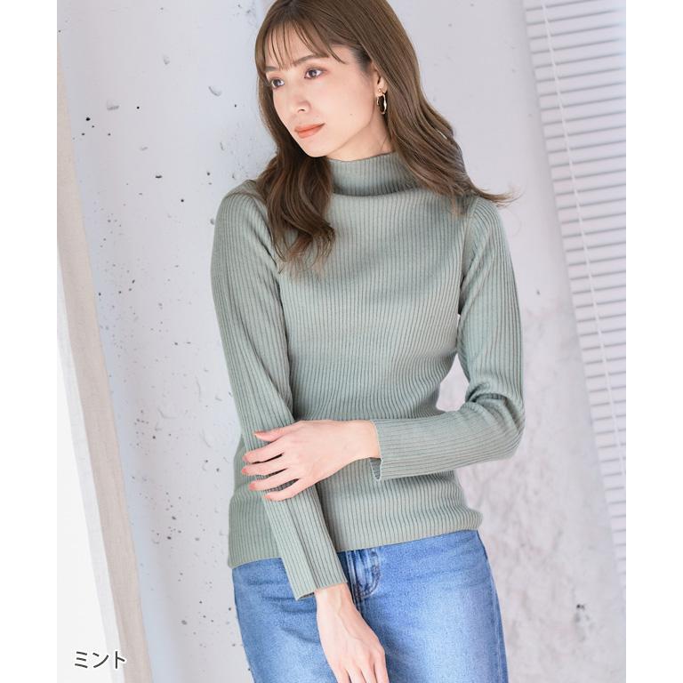 René ❤︎リブ編み 長袖セーター リブニット レディース 長袖 ニット ハイネック : GROWINGRICH - 通販