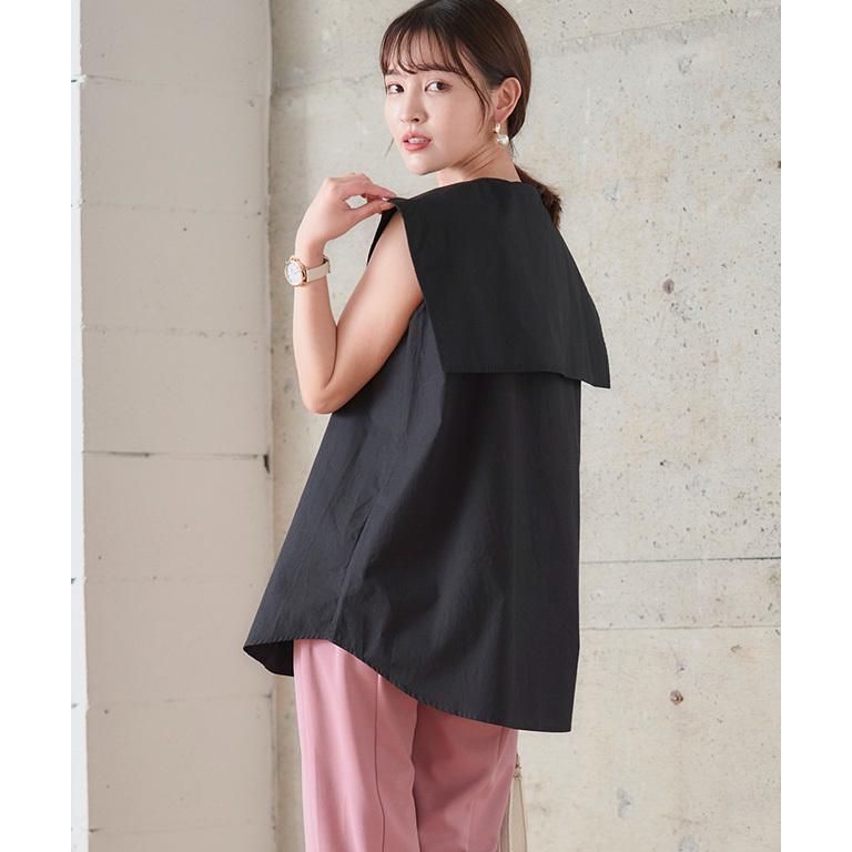 お値下げしました‼️新品☆エンフォルド チュニック丈ノースリーブブラウス トップス レディース シャツ ブラウス ノースリーブ 袖なし ビッグ