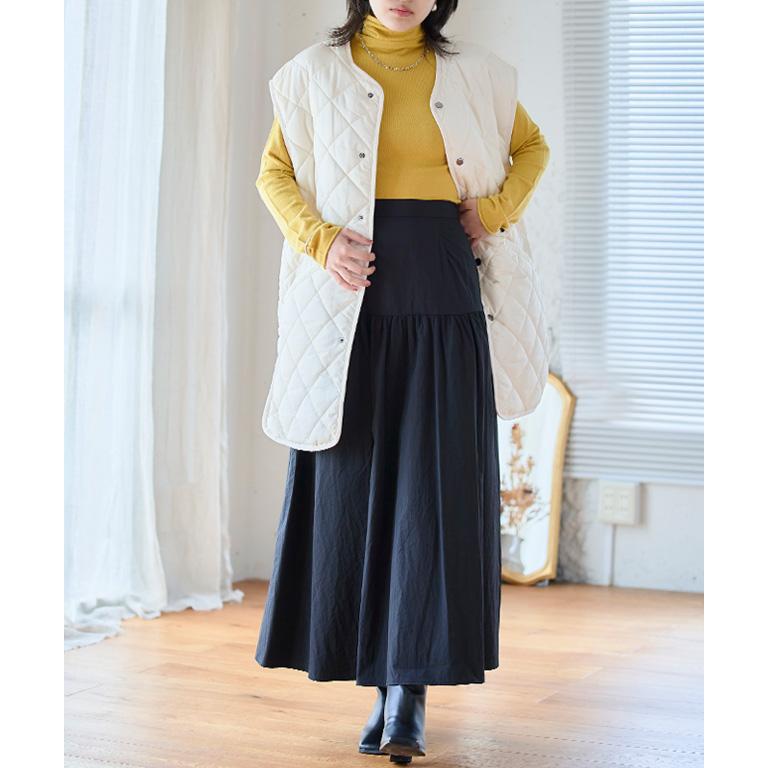 スカート ロング フレアスカート フレアスカートコーデ 40代 黒