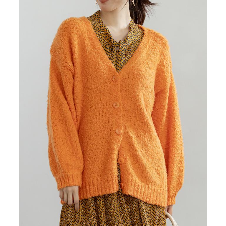 その他ブランド / カーディガン(厚手)/--/ウール/BEG/無地 ニット カーディガン 厚手 レディース ニットカーディガン 秋 冬