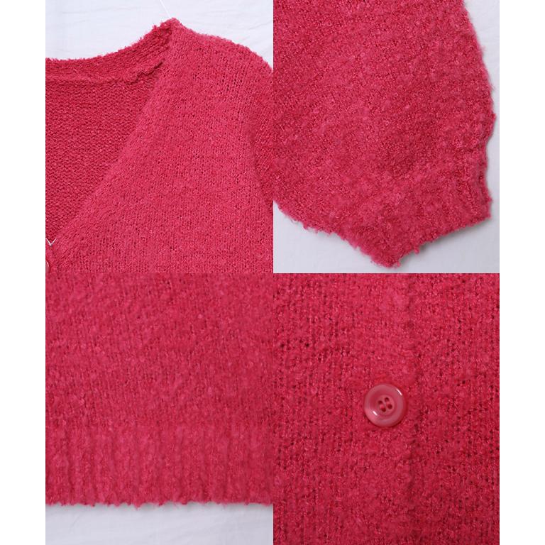 最終価格☆最終価格☆ピンクハウス赤いニットカーディガン PINK HOUSE ピンクハウス カーディガン 編み込み ニット 赤 古着