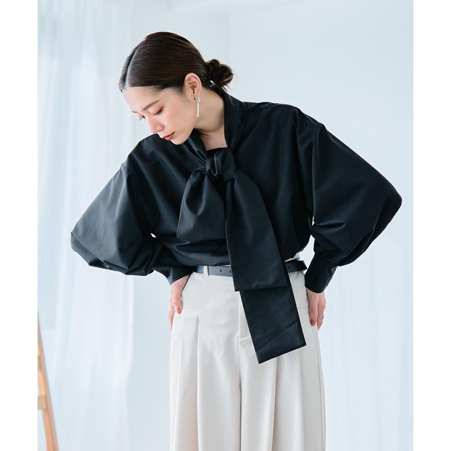 SALE ボウタイブラウス 長袖 白 ボウタイシャツ ボリューム袖 SALE ボウタイブラウス 長袖 白 ボウタイシャツ ボリューム袖