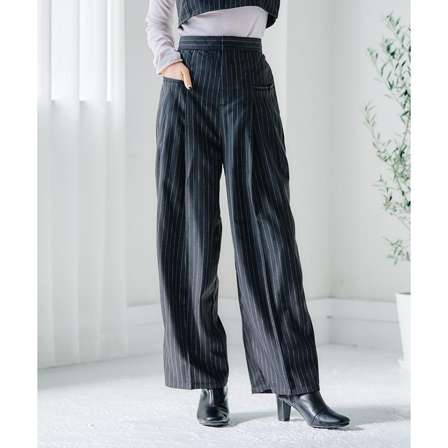ボトムス パンツ レディース スーツ パンツスーツ ピンストライプ