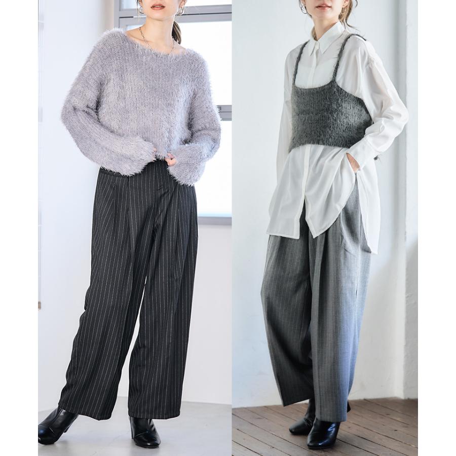 ボトムス パンツ レディース スーツ パンツスーツ ピンストライプ
