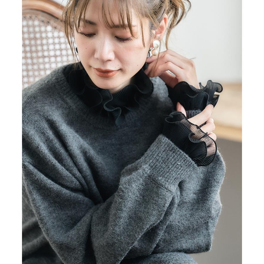 つけ襟 オシャレ トップス レディース 付け襟 おしゃれ 付け衿 50代 40代 30代 フリル つけ衿 ブラウス シャツ 重ね付け ホワイト ハイネック | ブランド登録なし | 03