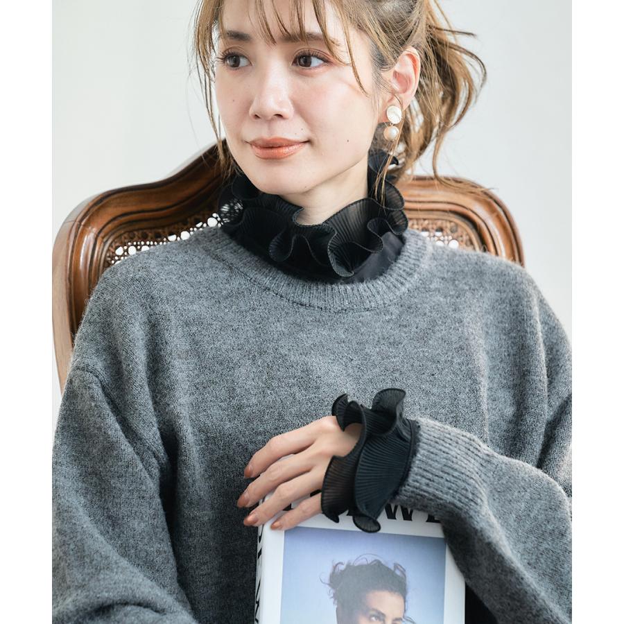 つけ襟 オシャレ トップス レディース 付け襟 おしゃれ 付け衿 50代 40代 30代 フリル つけ衿 ブラウス シャツ 重ね付け ホワイト ハイネック | ブランド登録なし | 05