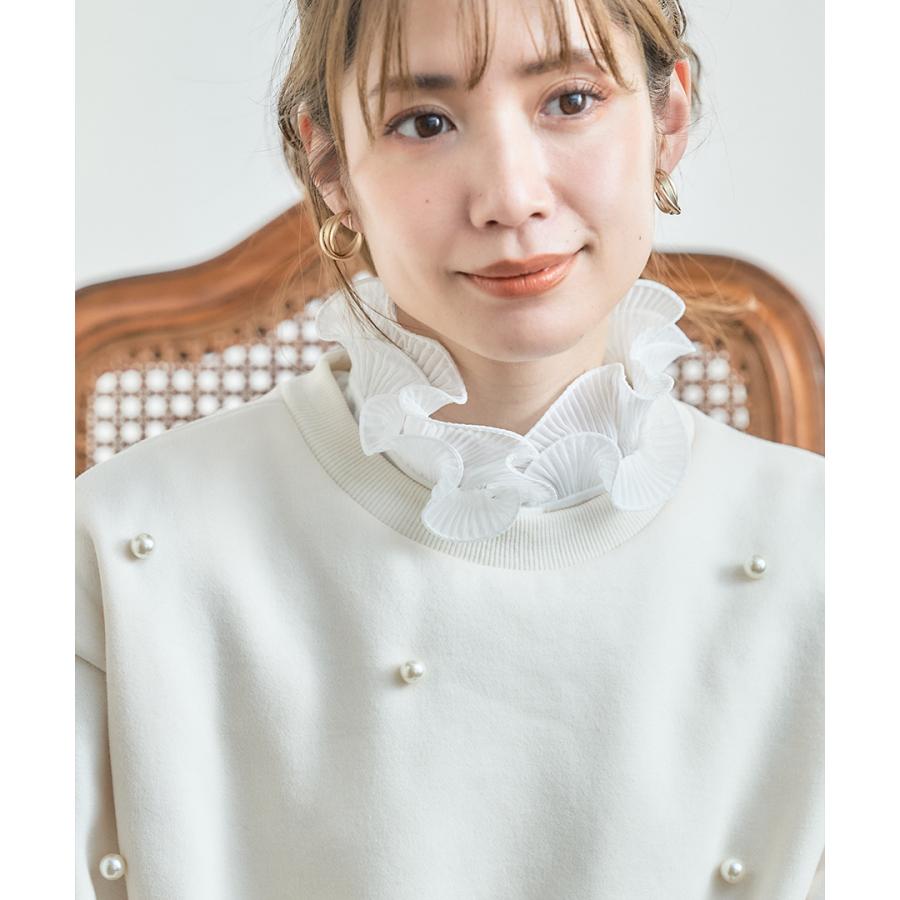 つけ襟 オシャレ トップス レディース 付け襟 おしゃれ 付け衿 50代 40代 30代 フリル つけ衿 ブラウス シャツ 重ね付け ホワイト ハイネック | ブランド登録なし | 09