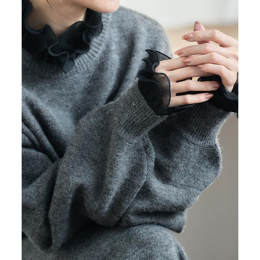 つけ袖 オシャレ トップス レディース 付け袖 おしゃれ 50代 40代 30代 フリル ブラウス シャツ 重ね付け ホワイト ハイネック | ブランド登録なし | 04