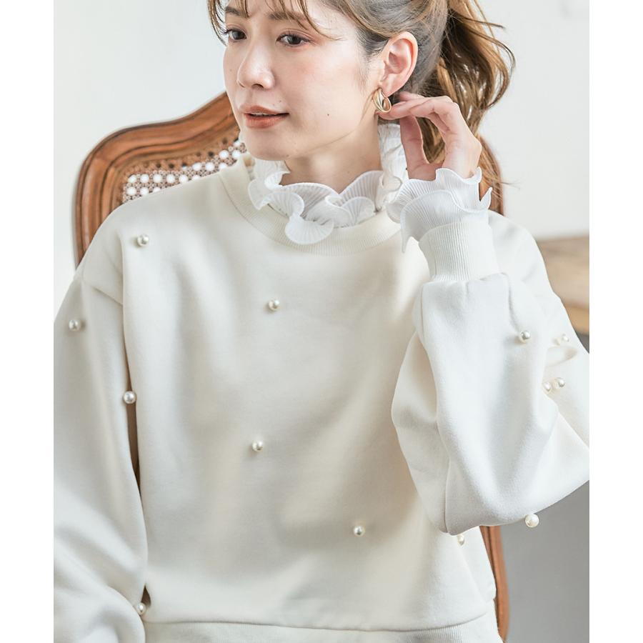 つけ袖 オシャレ トップス レディース 付け袖 おしゃれ 50代 40代 30代 フリル ブラウス シャツ 重ね付け ホワイト ハイネック | ブランド登録なし | 07