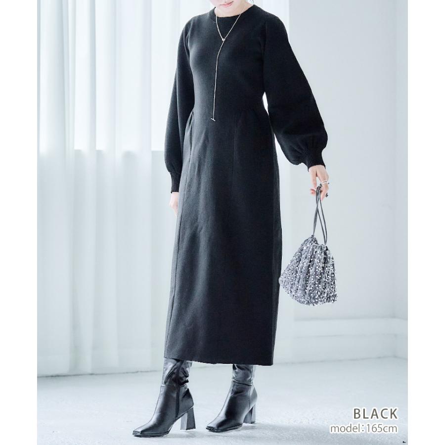 ニットワンピース レディース 秋冬 コクーン ニットワンピースロング