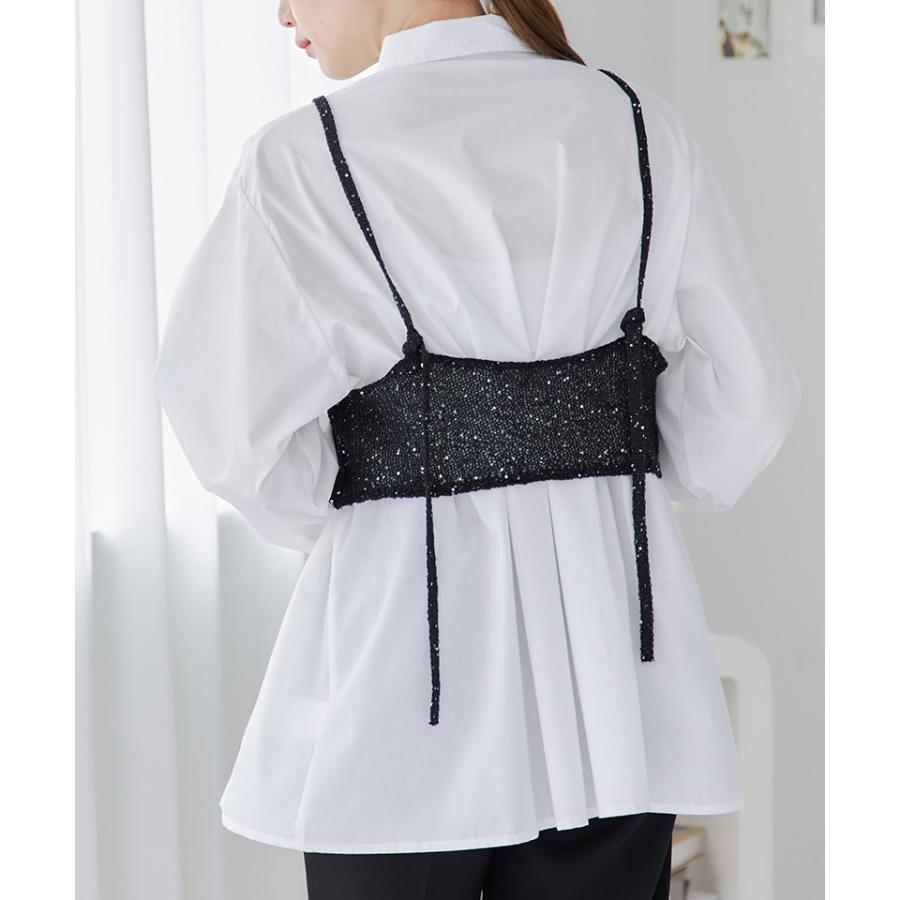 ビスチェ キャミソール レディース ラメニット スパンコールニット