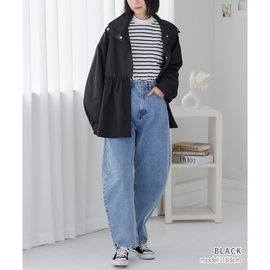 スタンドカラー ペプラム ブルゾン レディース きれいめ 秋