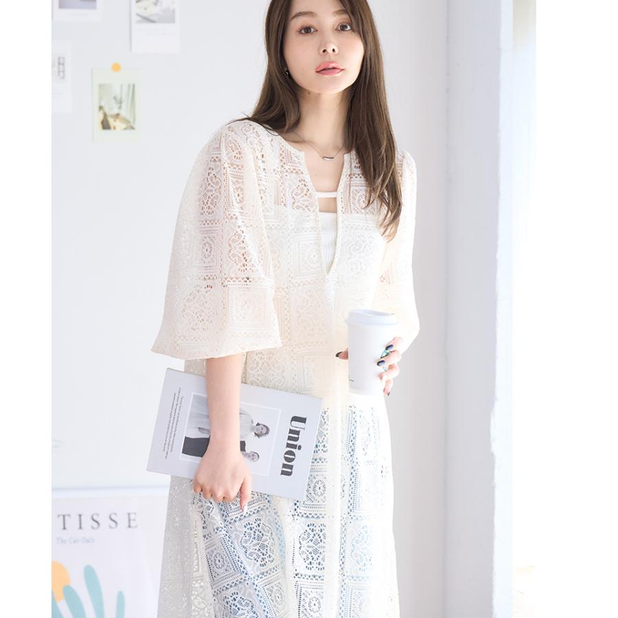 BCBGMAXAZRIA 春　ワンピース　フレア　総レース　クロシェ　ホワイト クロシェレース ワンピース : GROWINGRICH - 通販 - Yahoo!ショッピング