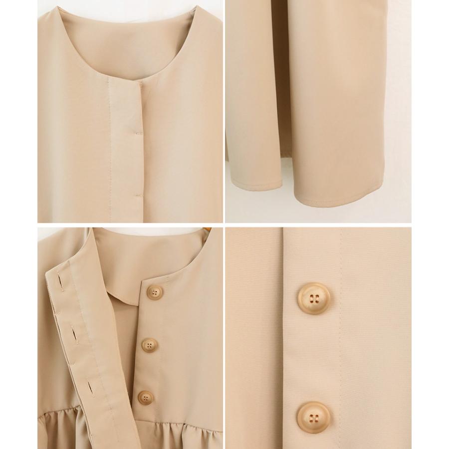 バケットペプラムジレ ペプラムジレ ジレ レディース ペプラムベスト ノーカラージャケット