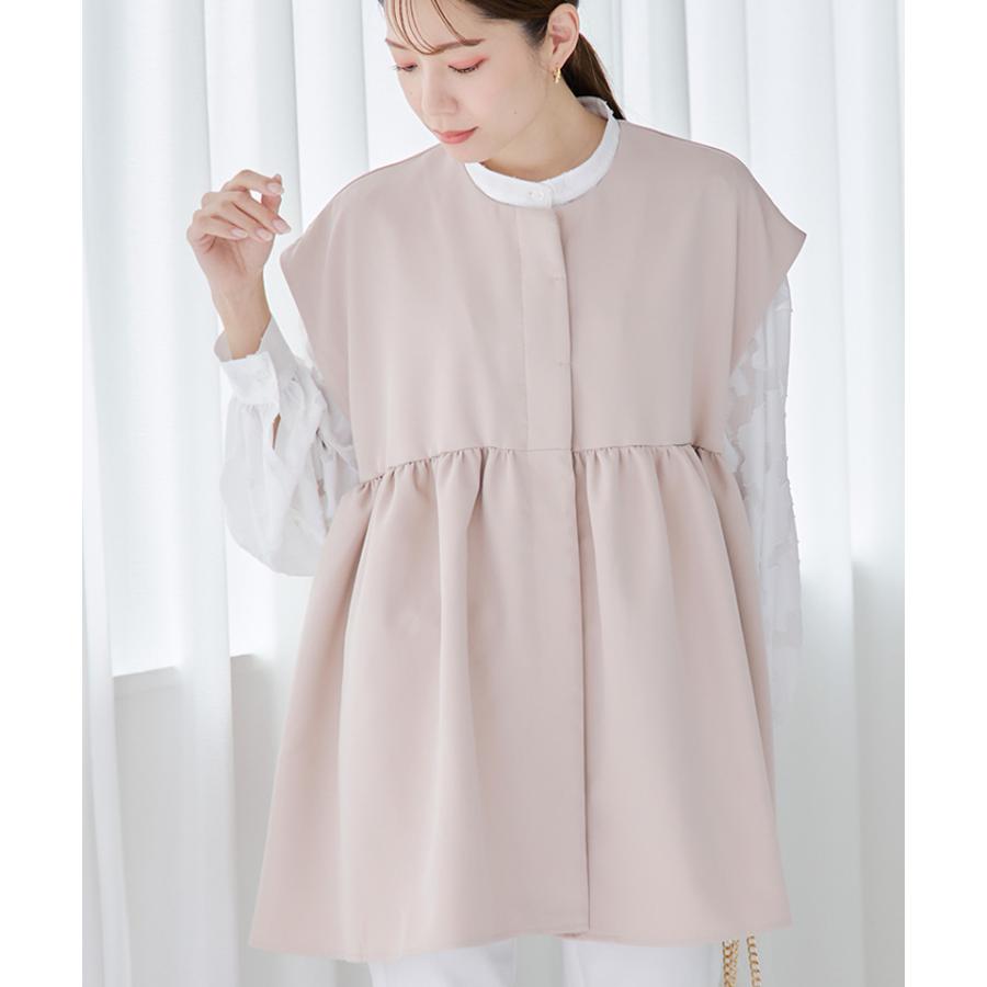 新品♡ Aga ペプラムジレジャケット ペプラムジレ ジレ レディース ペプラムベスト ノーカラージャケット