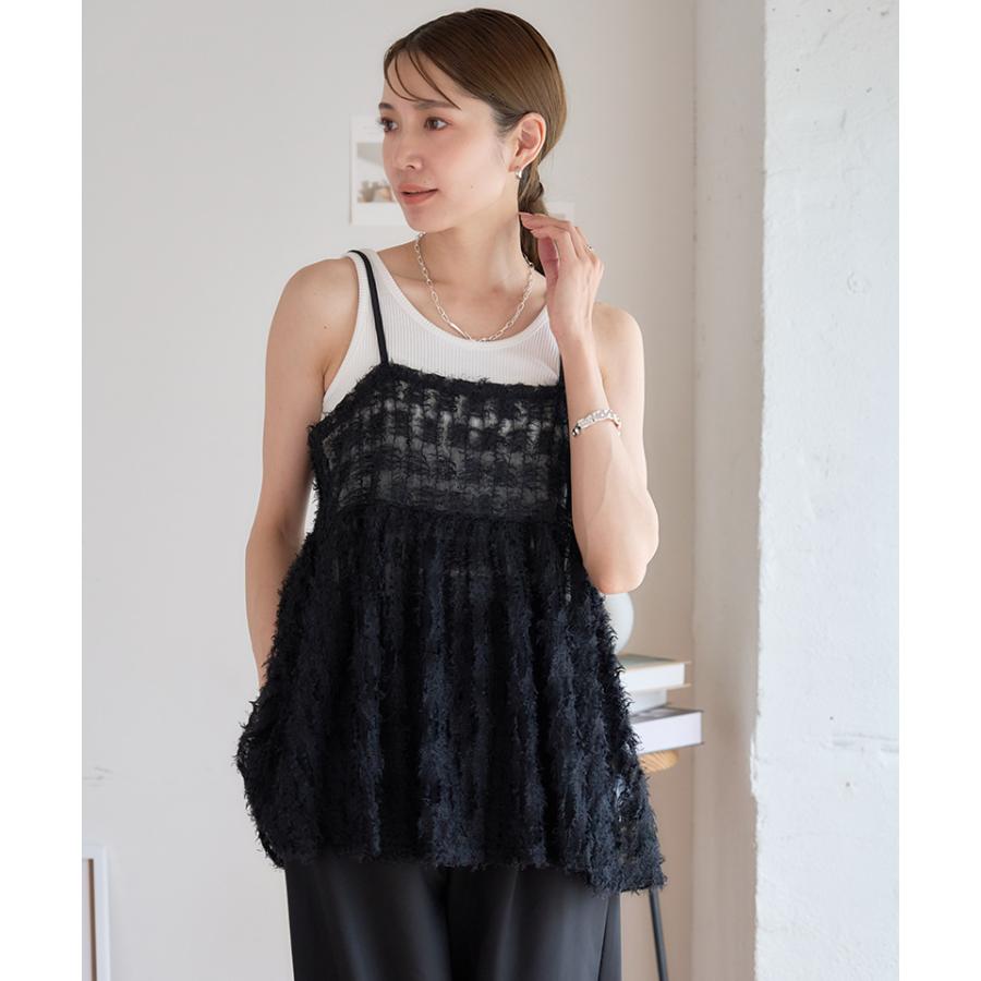 BELPER 2022AW 黒レース フリンジキャミソール BELPER 2022AW 黒レース フリンジキャミソール BELPER 2022AW 黒