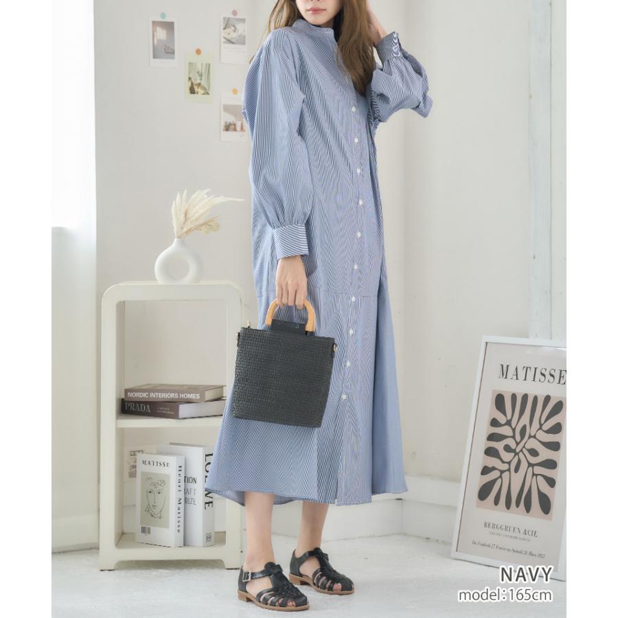 2024SS 美品 エムズグレイシー シャツ ワンピース ストライプ ボーダー ストライプシャツワンピース / GRACE CONTINENTAL | GRACE