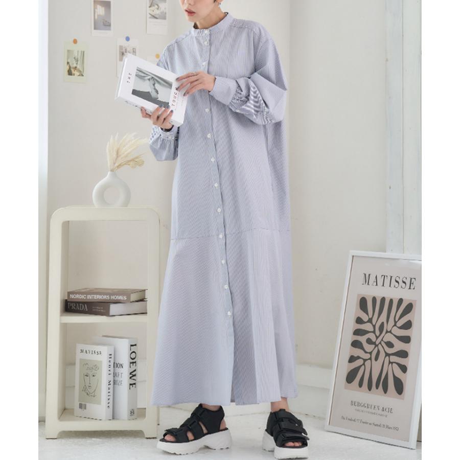 marimekko ストライプ 長袖 ロングシャツワンピース 36 MARIKO｜Marientのシャツワンピースを使ったコーディネート - WEAR