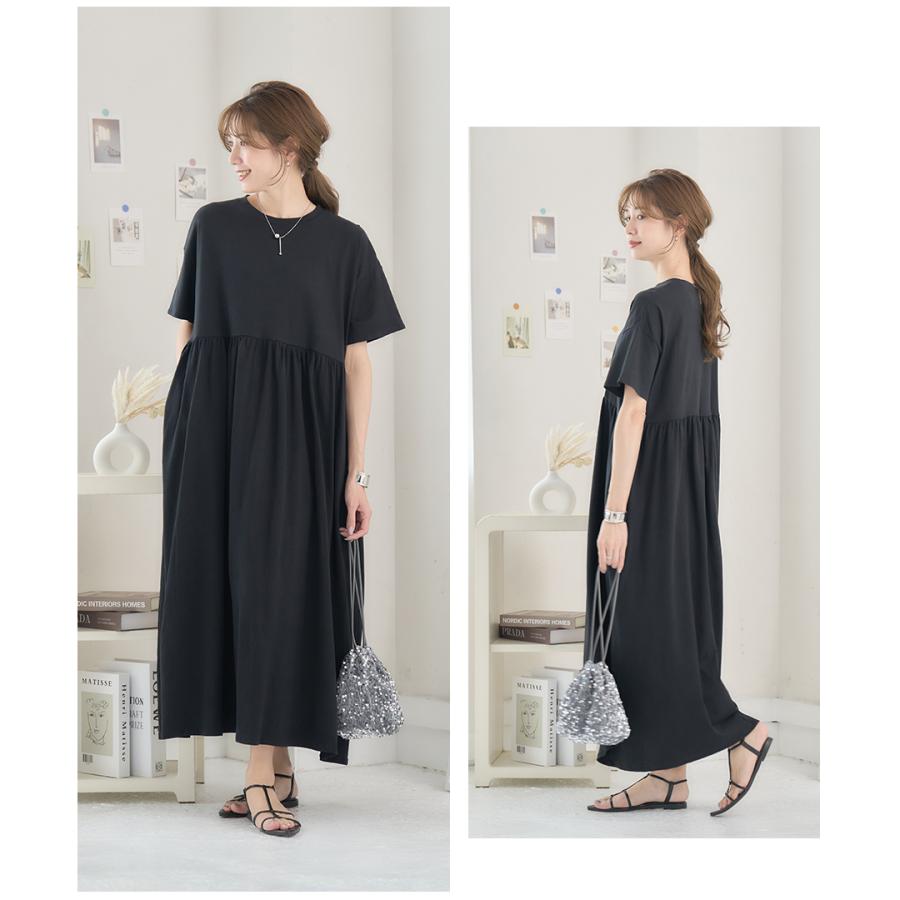 ワンピース 半袖 ロング レディース カットソー ロングワンピース 夏