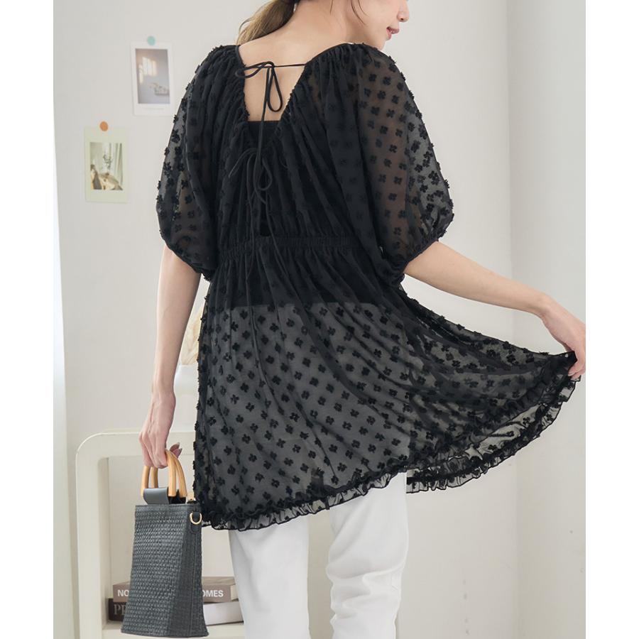 チュニック 夏 バックリボンワンピース ワンピース ミニ丈