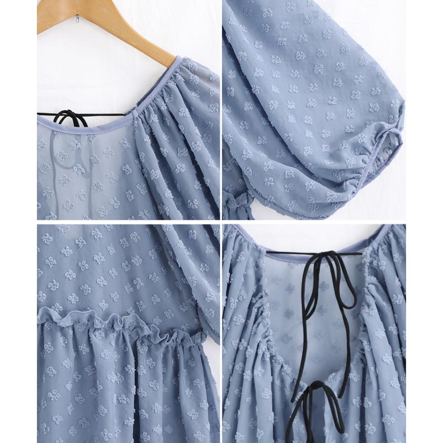 チュニック 夏 バックリボンワンピース ワンピース ミニ丈